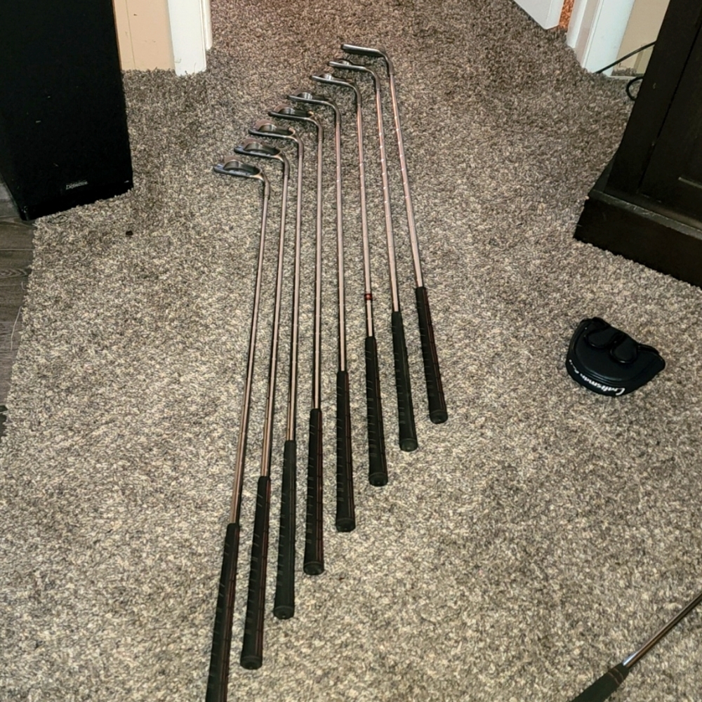 ping z model 2 stainless steel heads with dynolite steel shafts.